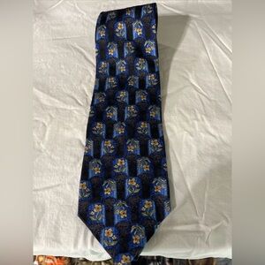 Jimmy V Floral Patterned Blue Tie Lesley Vissor collection